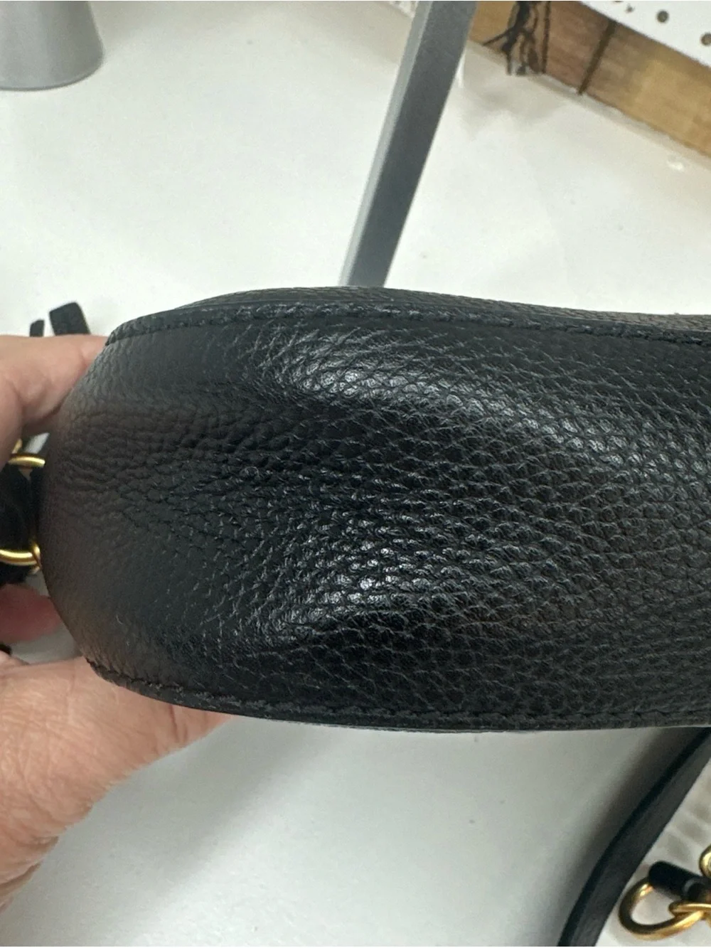 Tory Burch McGraw Crossbody tassle bag black pebbled leather Double T logo.